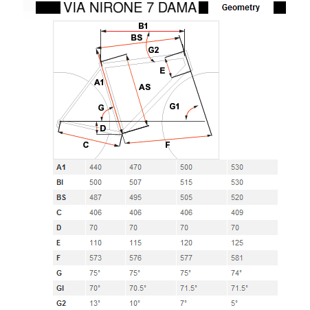 Bianchi via nirone store size guide