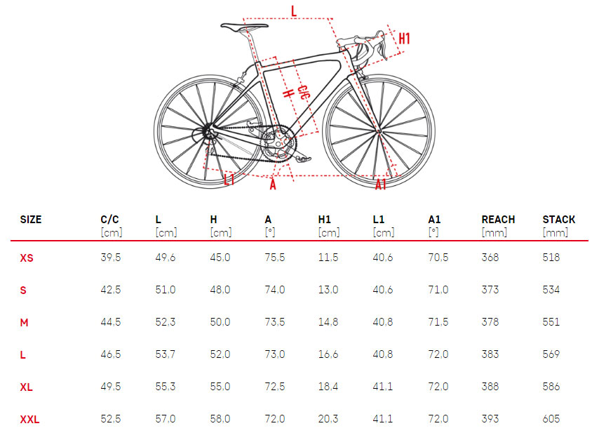 wilier size chart
