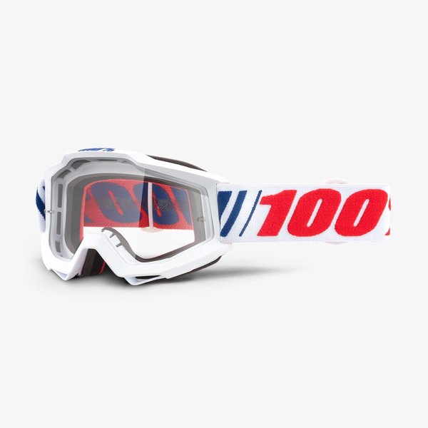Masque Moto Cross 100 Pourcent Accuri Fluo Yellow Mirror Red