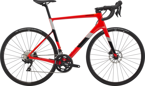 red cannondale road bike