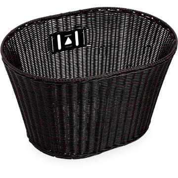 black wicker bike basket