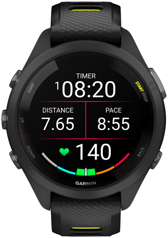 Garmin Forerunner 265S Black Bezel and Case with Black/Amp Yellow