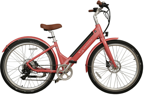 Serfas eDART 500W Step-Thru E-Bike - Blue Spruce Cyclery