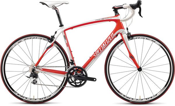 white and red specialized bike