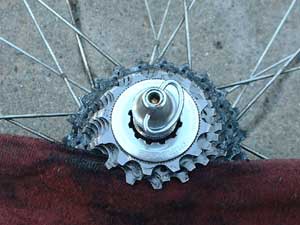 cleaning bike chain and gears