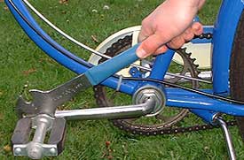 wrench size to remove bike pedals