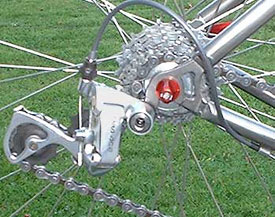removing a rear bike wheel with disc brakes