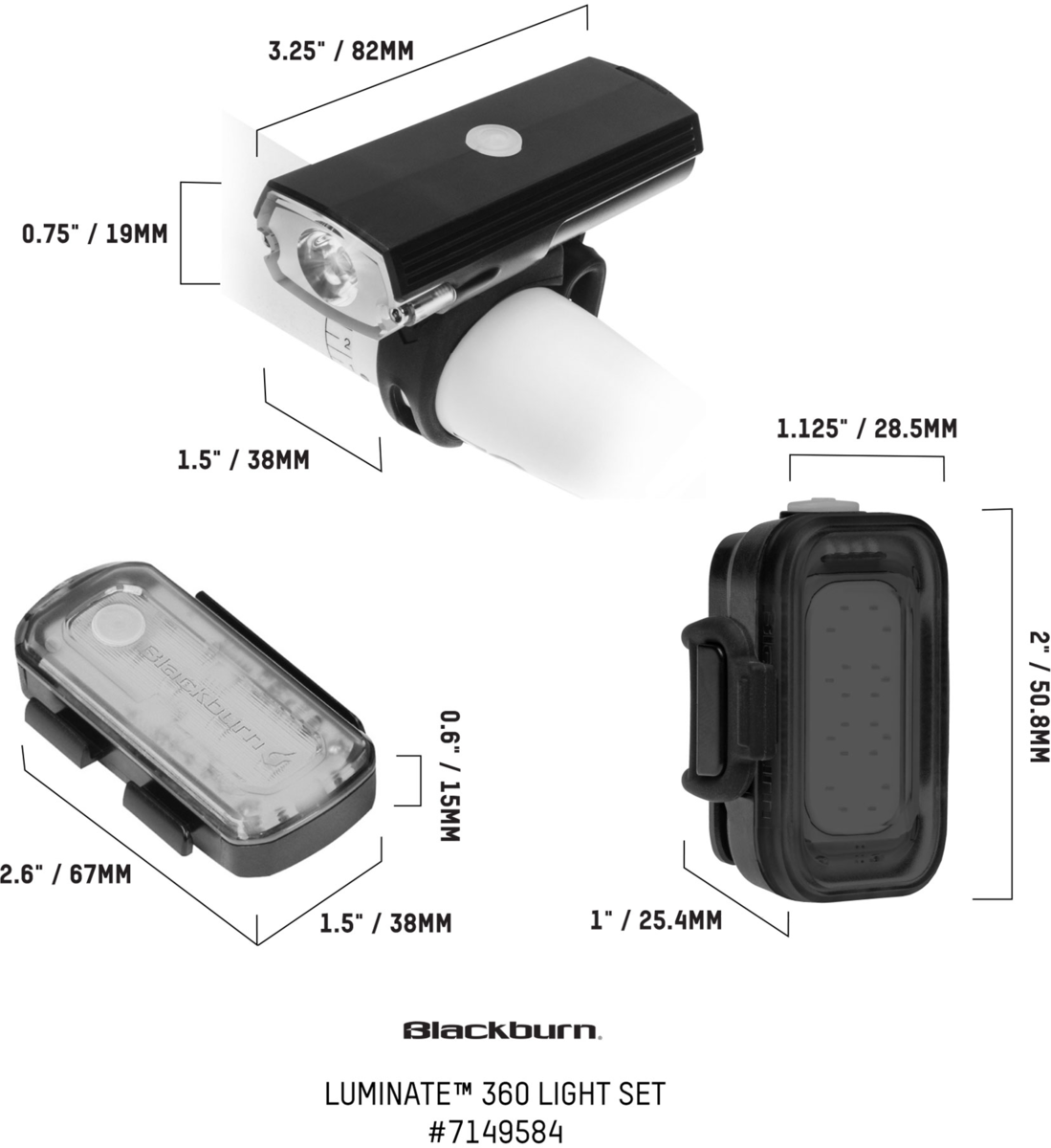 Blackburn Luminate 360 Light Set Portland Bike Shop River City