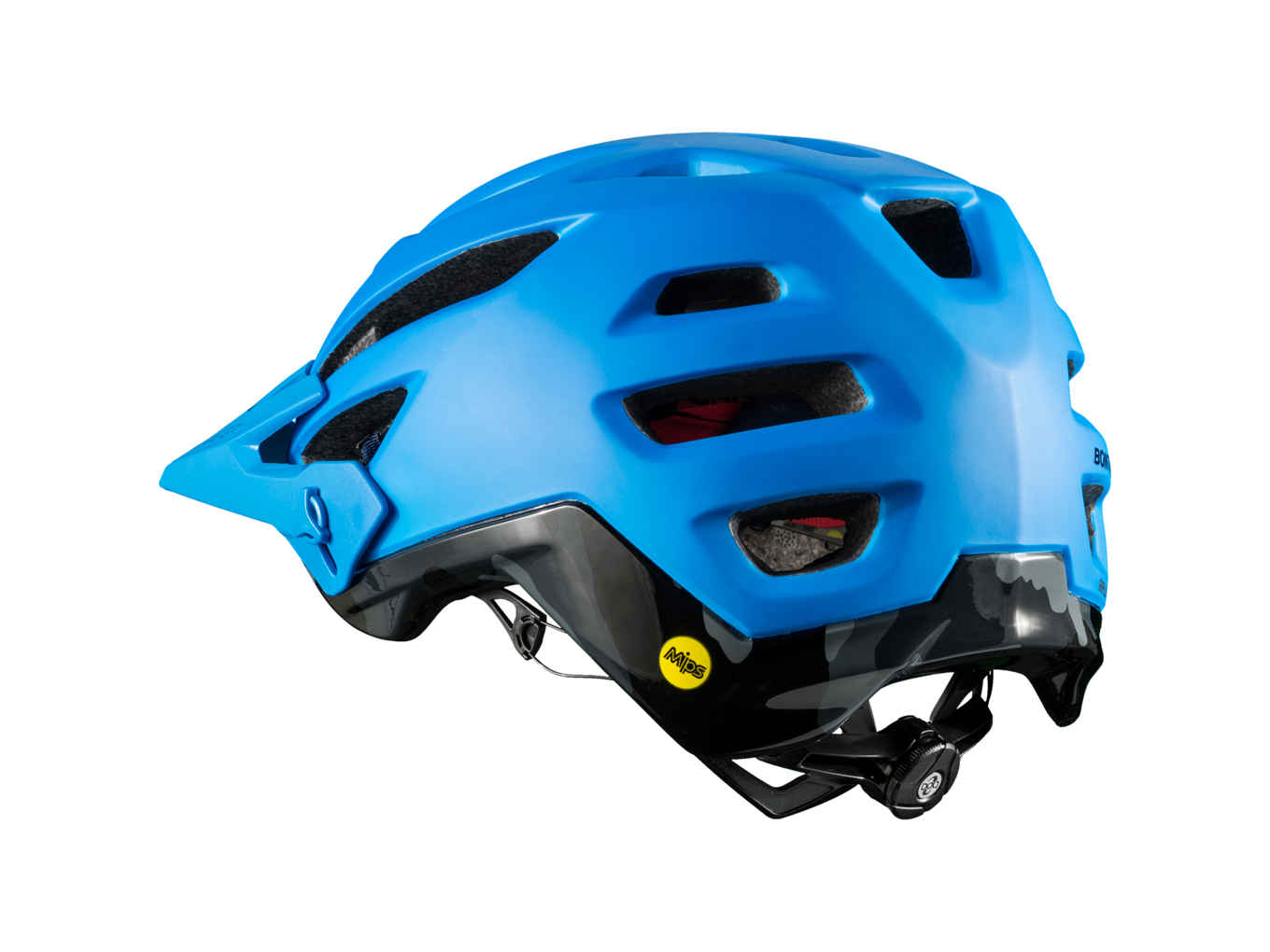 blue mountain bike helmet