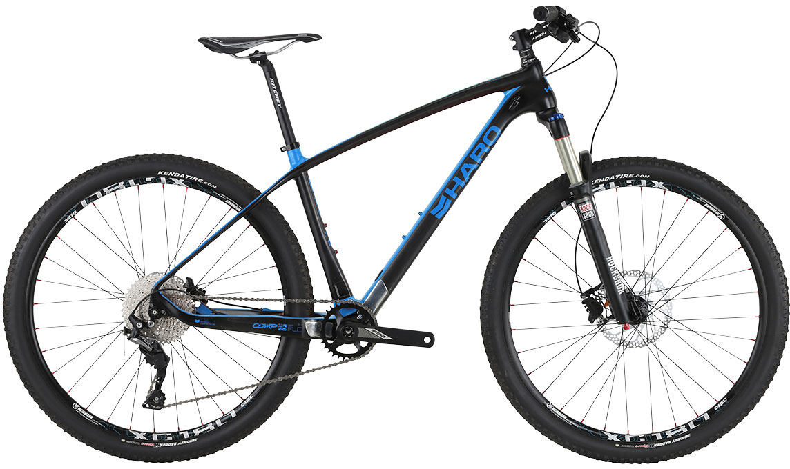 black and blue mountain bike