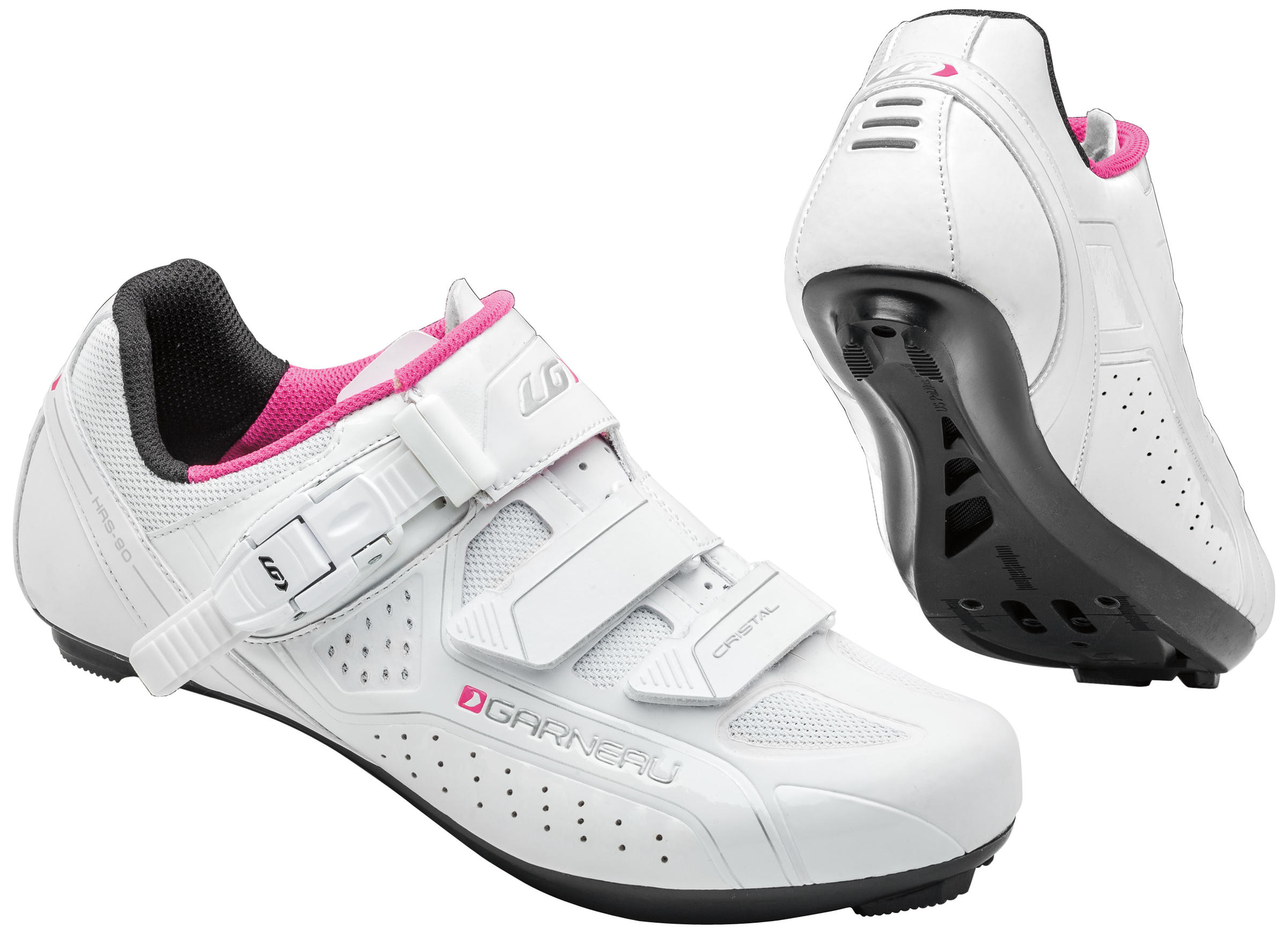 Louis Garneau Cristal Cycling Shoes Women’s Size US 10.5 White Pink Black  HRS-90