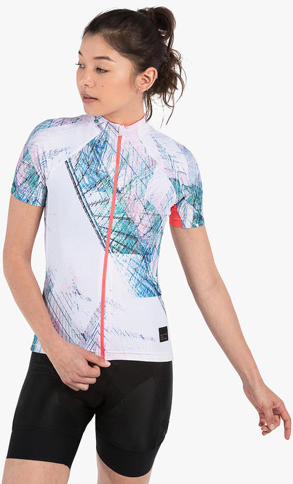 Machines for Freedom Endurance 2.0 Short-Sleeve Jersey - Women's Blue Moss Print, XS