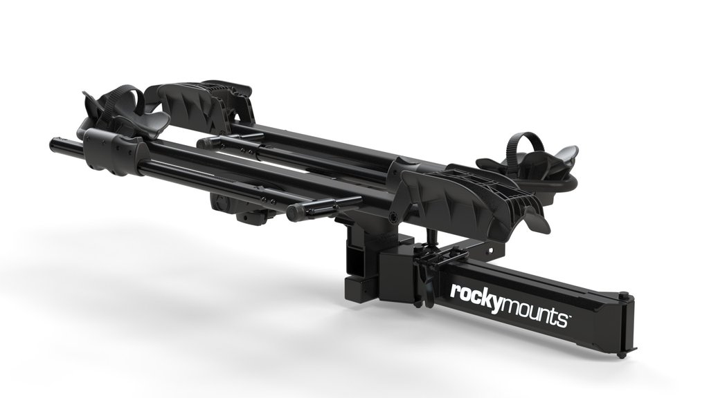 rockymounts backstage swing away platform hitch rack stores