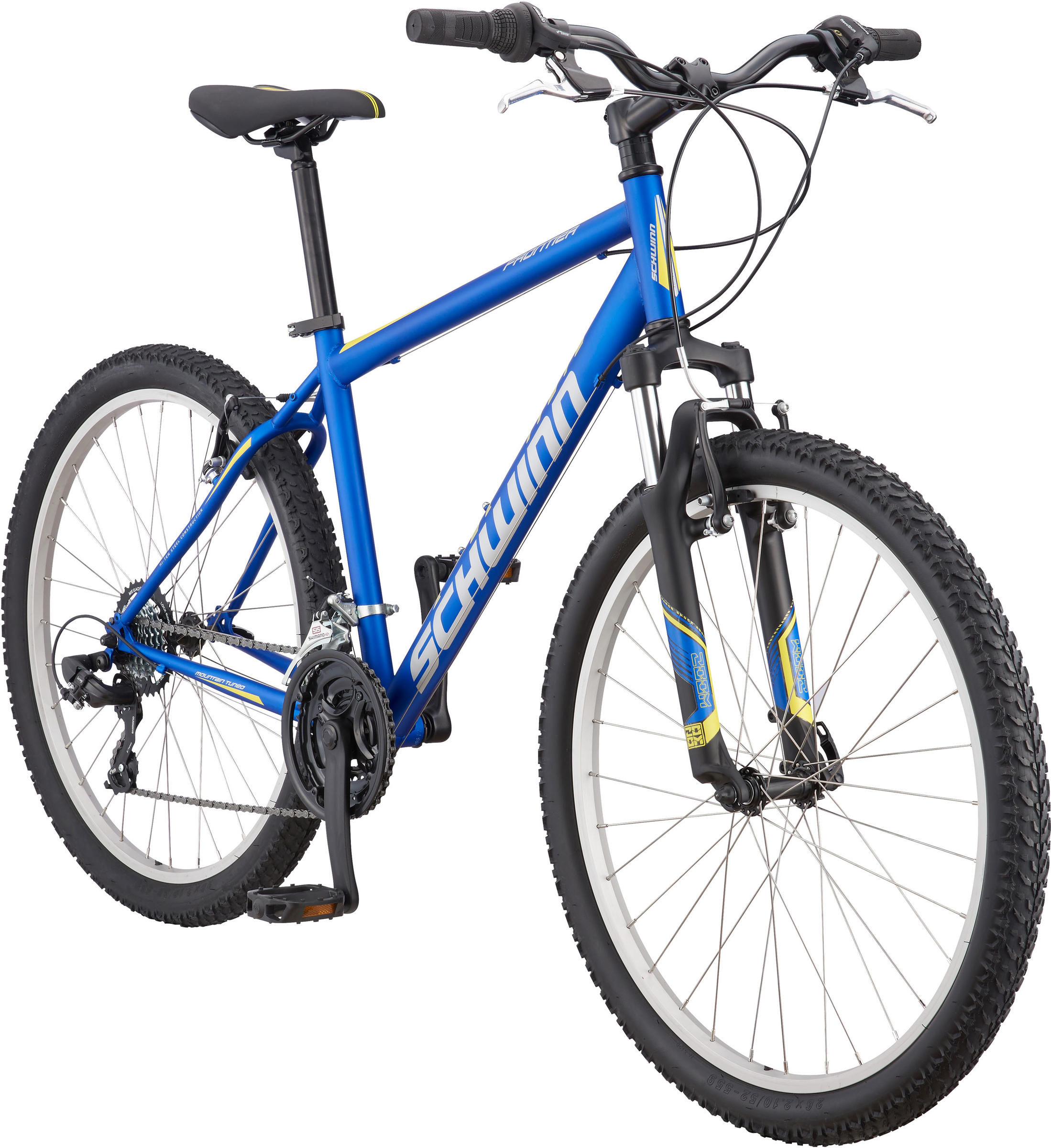 blue schwinn mountain bike