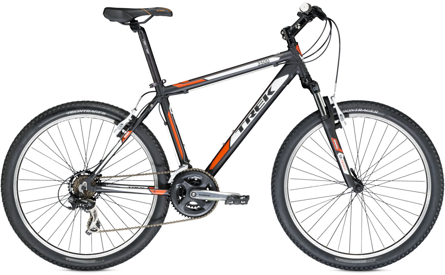 black and orange trek bike
