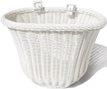 white bike basket