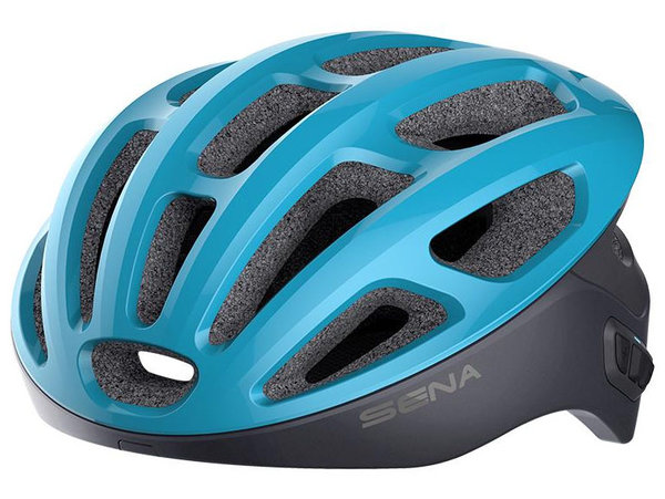 blue cycling helmet