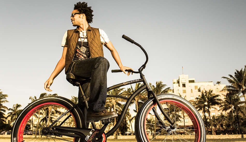 woman sun bicycles