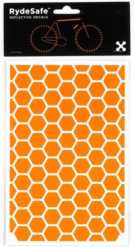 Rydesafe HEXAGON REFLECTIVE DECAL KIT LARGE ORANGE - Walt's Cycle