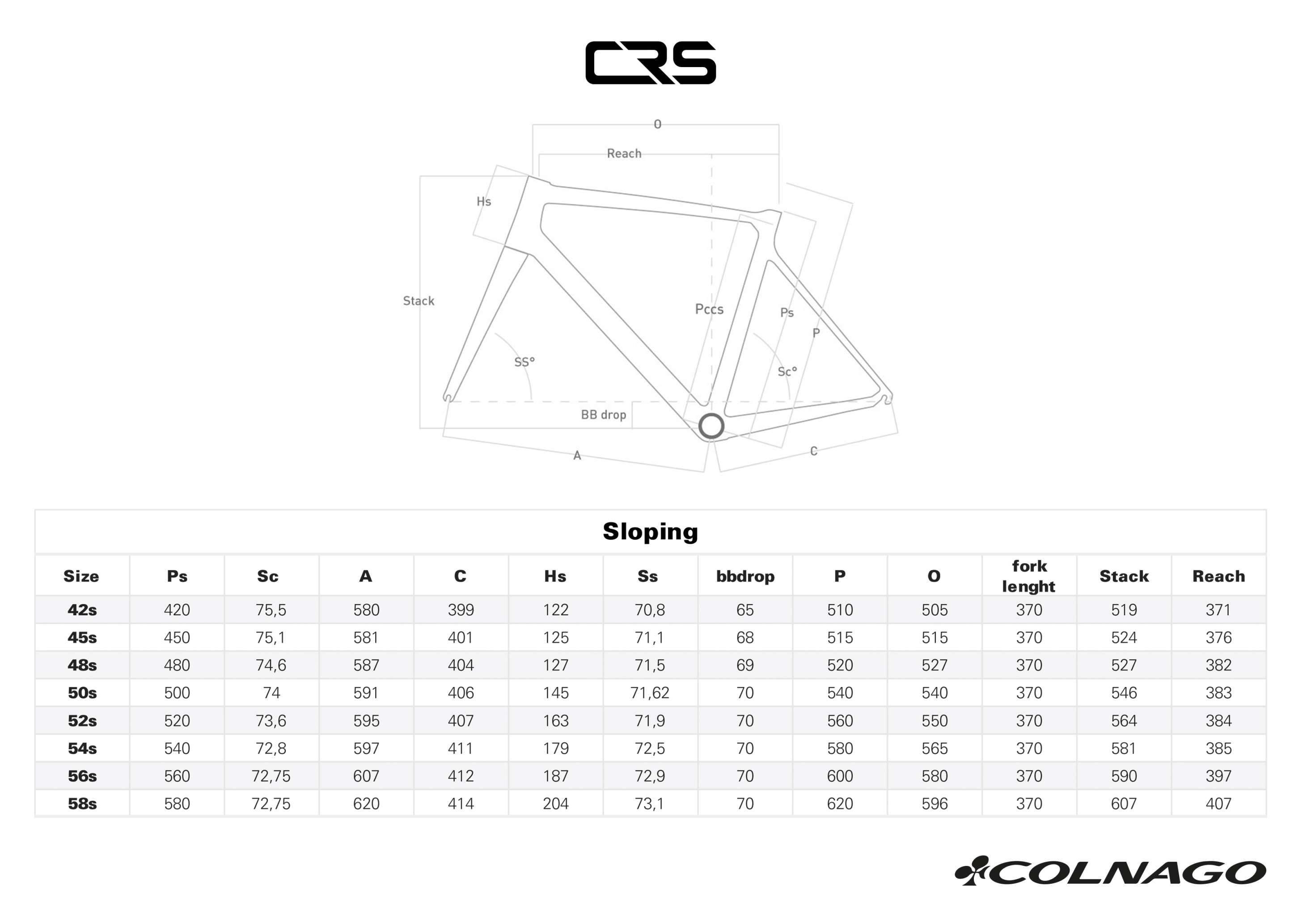 colnago crs sizing