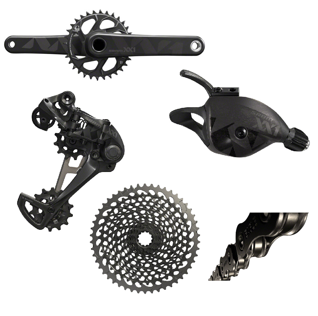 Kiwi belediging oase SRAM XX1 Eagle 170mm BB30 5-Piece Groupset, Black Edition, XX1 Black Chain,  X01 Black Cassette - Brands Cycle and Fitness