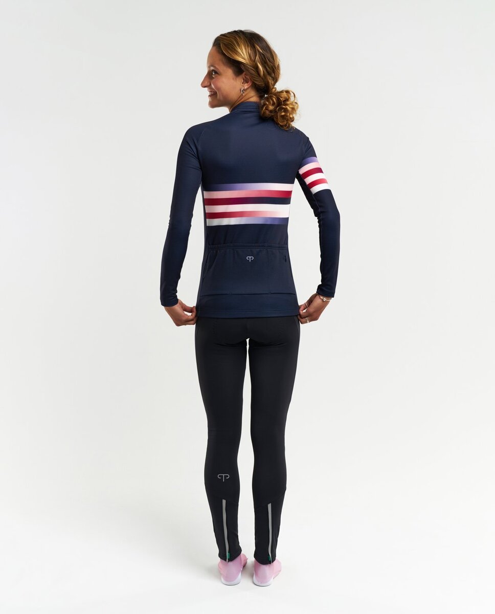 Peppermint Cycling Co. Mood Navy Thermal Jersey - Bow Cycle