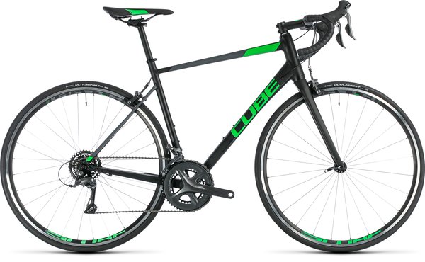 cube bike black and green