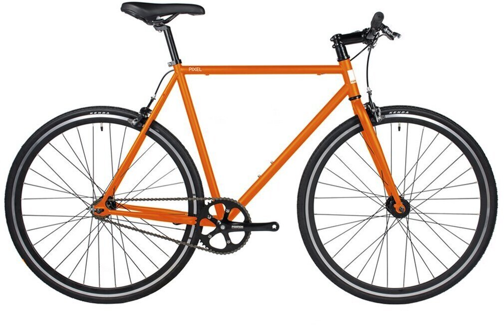 orange single speed bike
