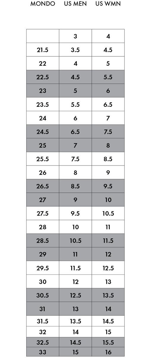 Scarpa on sale size chart