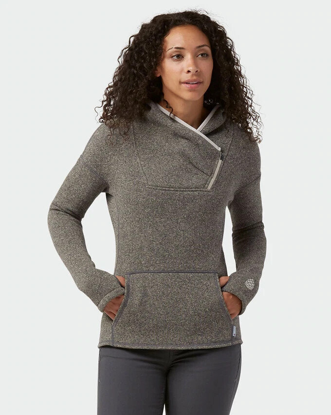 Stio Sweetwater Fleece Cowl Sweater Heathered Gray Pullover Women's Sz  Medium