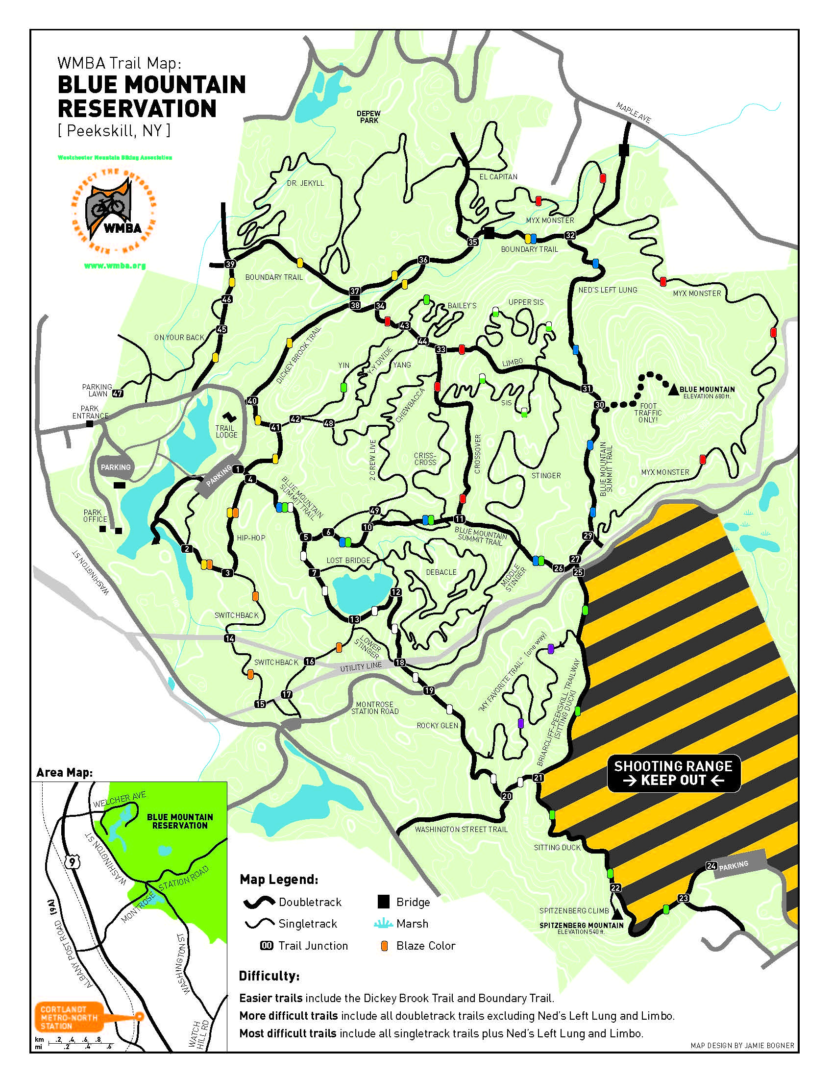 blue mountain bike trails