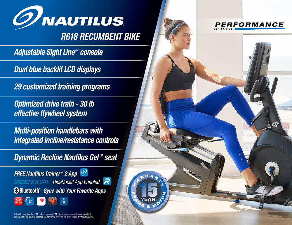 Nautilus R618 Recumbent Bike