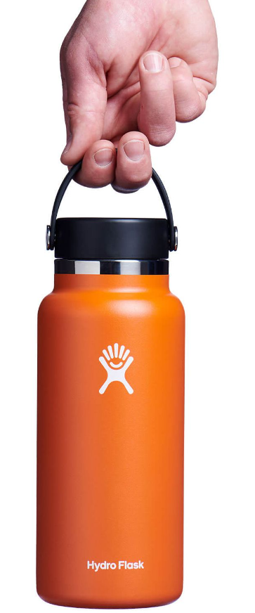 32oz Hydro Flask Water Bottle Stainless Steel Wide Mouth Orange