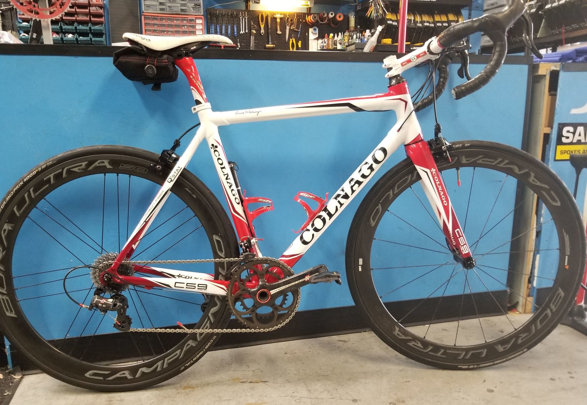 Red and discount white road bike