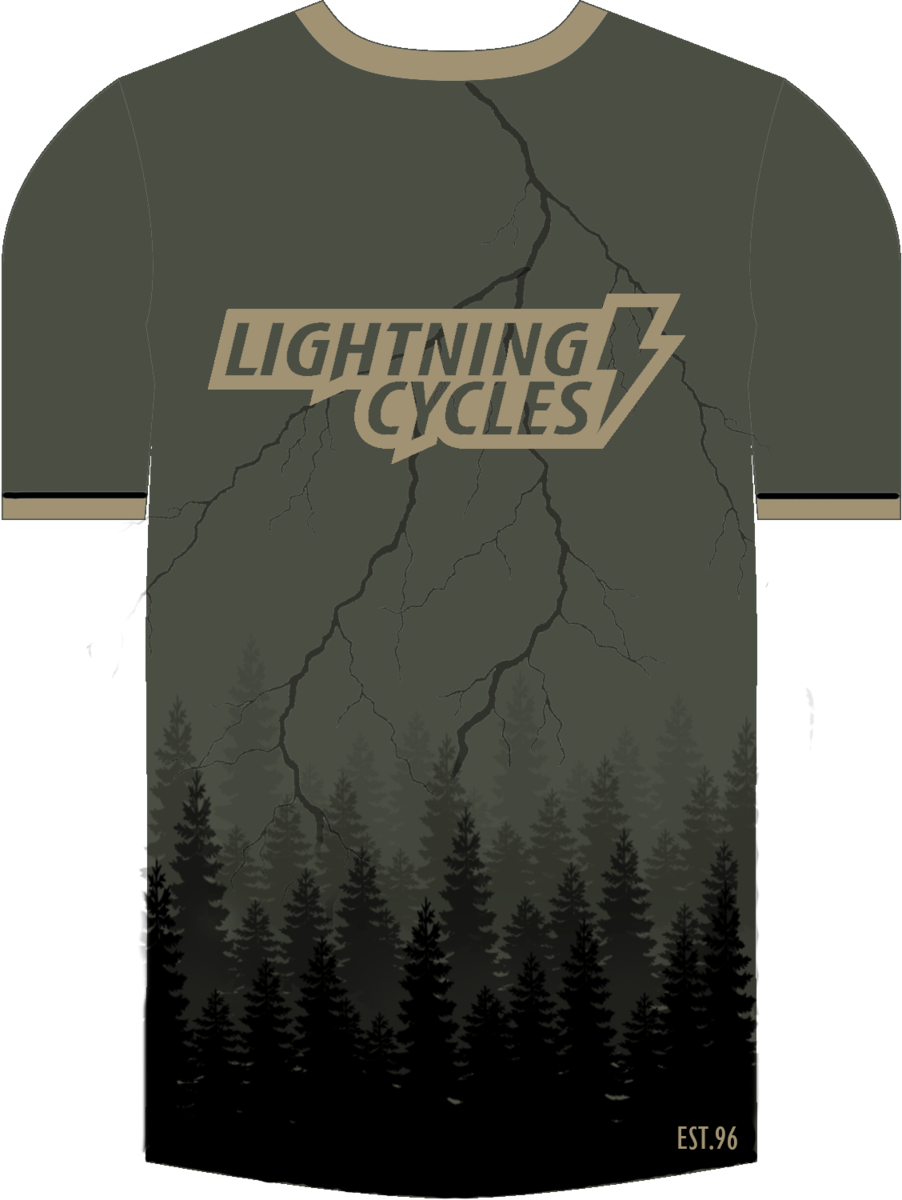 Lightning Cycles Custom All Mountain Jersey Org/Blk