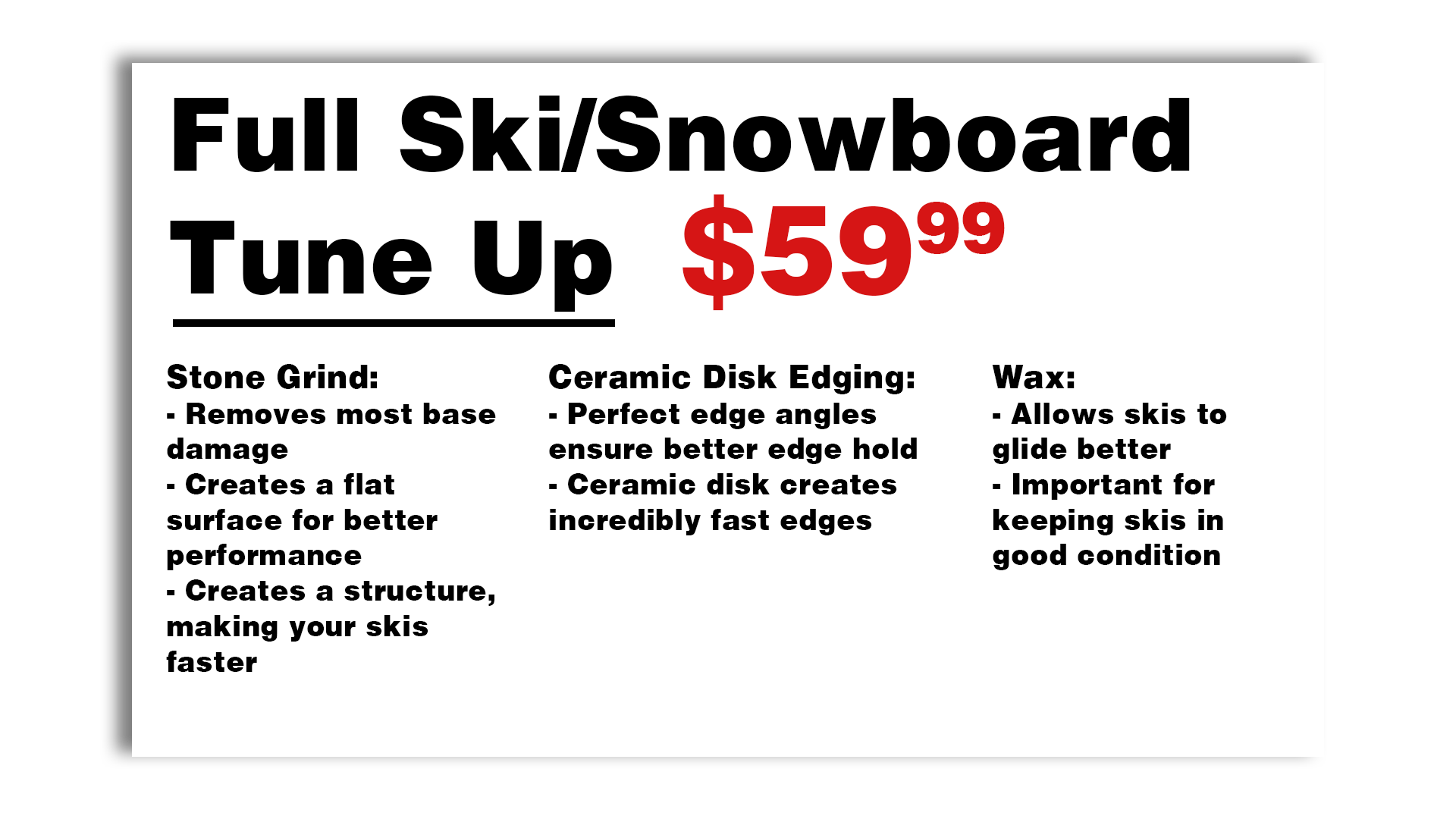 Ski Wax, Ski Maintenance + Tuning