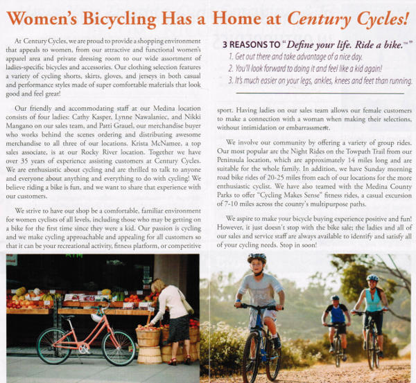 The Medina County Women's Journal - Women's Bicycling Has a Home at Century  Cycles! - Century Cycles - Cleveland & Akron Ohio